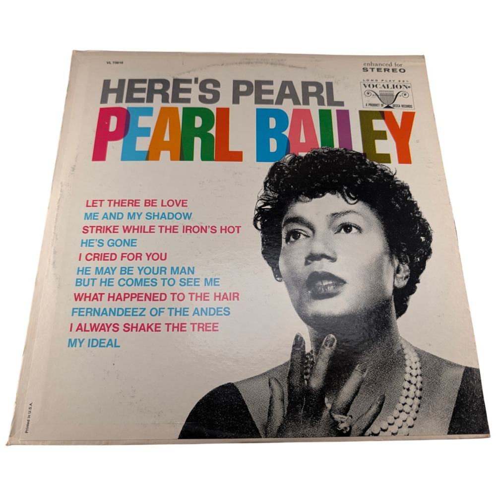 Vocalion Here's Pearl Pearl Bailey Vinyl LP VL 73816 Black Good Jazz Vocal Pop